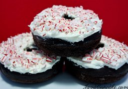 Recipe: Frosted Peppermint Dark Chocolate Cake Donuts