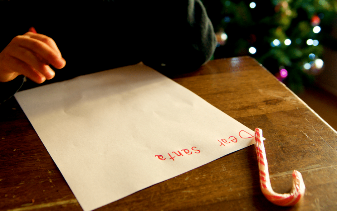Child writing a letter to Santa