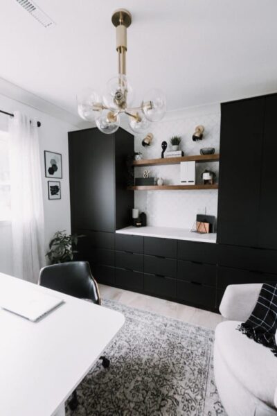 Sleek and Stylish Home Office with Storage