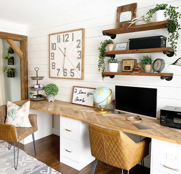 Farmhouse-Inspired Home Office Space